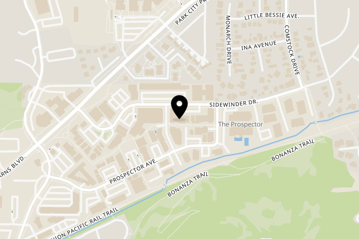 Map showing the location of Fuego Bistro and Pizzeria on 2001 Sidewinder Dr in Park City